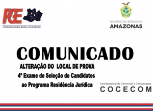 Imagem da notícia - PGE-AM divulga alteração do local  da prova, para candidatos ao  Programa de Residência Jurídica
